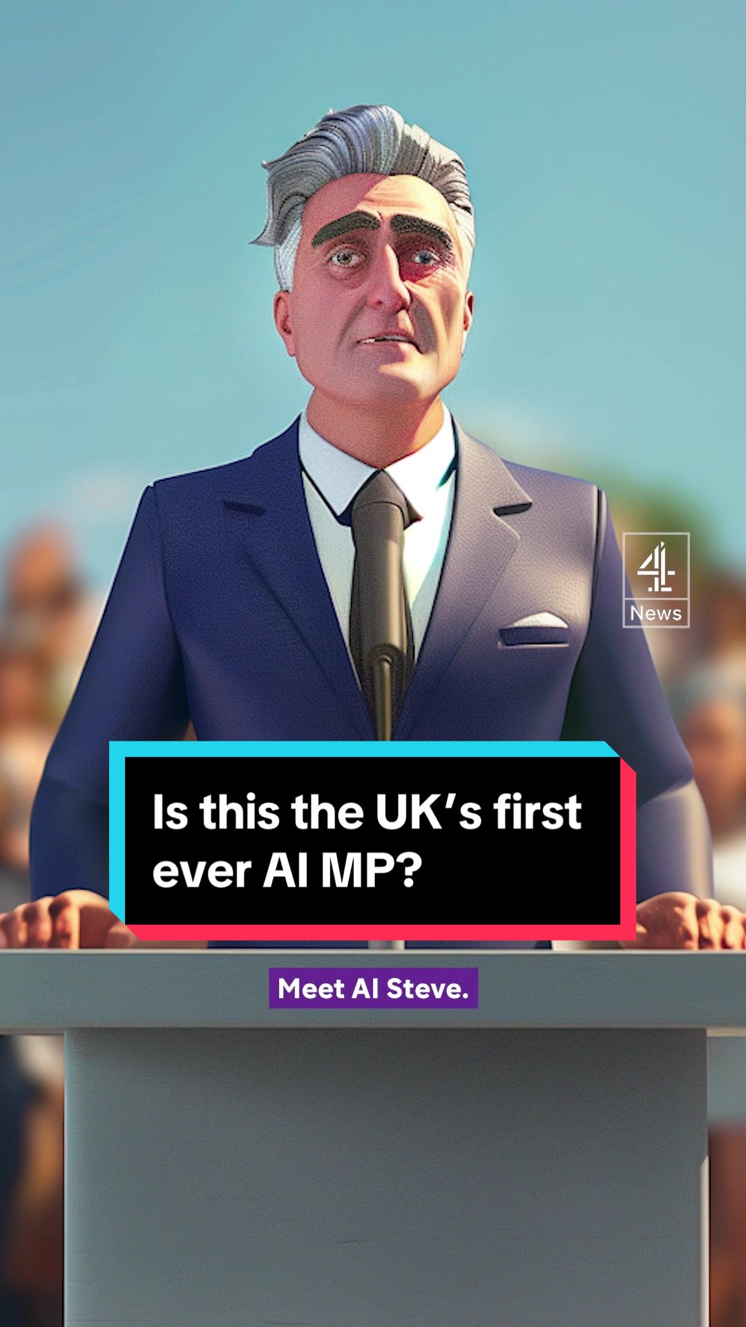 Meet AI Steve - the first AI candidate running for the UK election. He says it’s an attempt to ‘reform democracy’. But would Westminster really be better off if it was filled with Artificial Intelligence MPs? #ai #election #candidate #channel4news