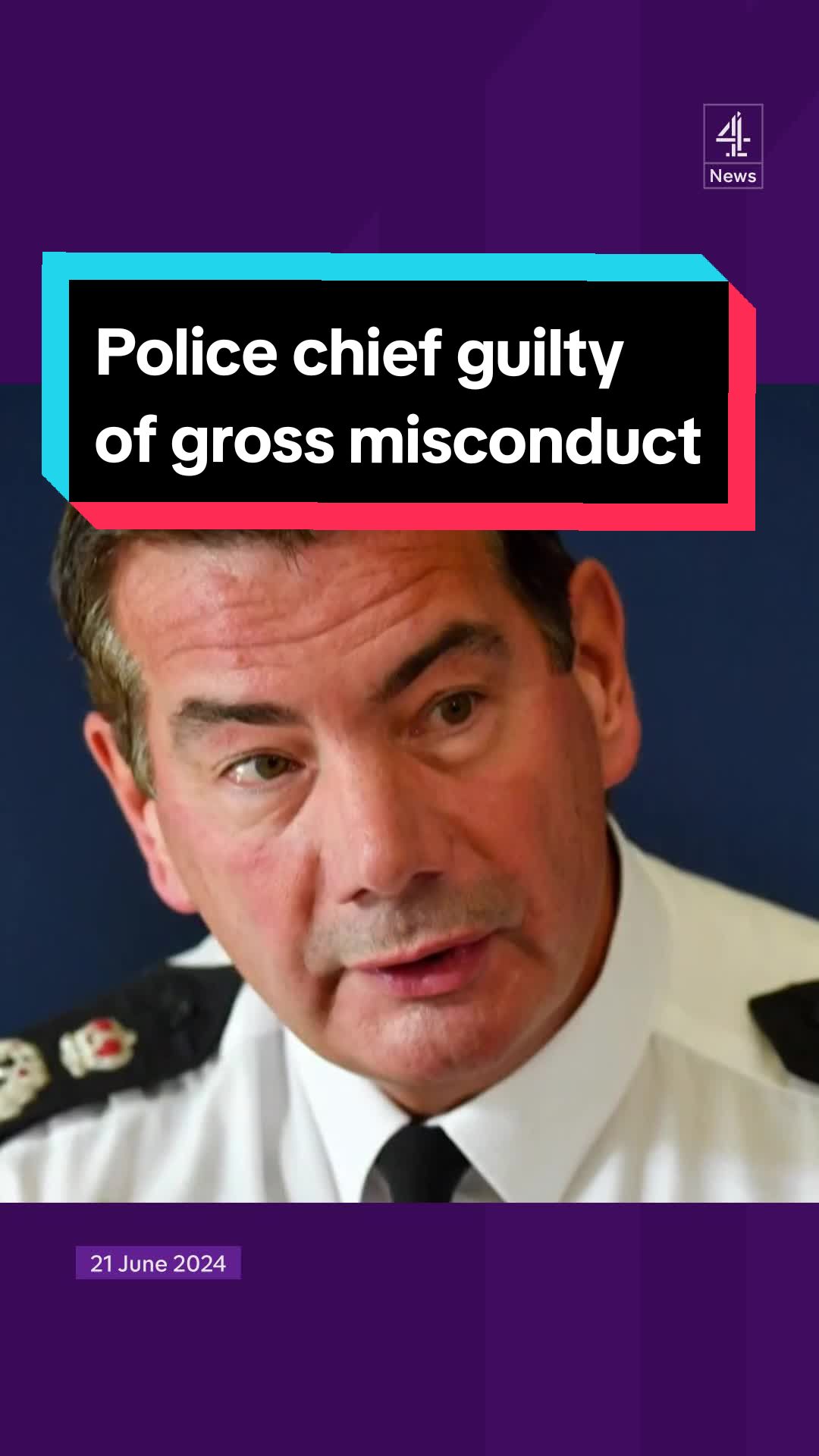 Northamptonshire’s chief constable, Nick Adderley, has been dismissed from his post - after he was found guilty of gross misconduct. He allegedly exaggerated claims about his military service, including wearing a Falklands war medal, despite being 15 at the time of the conflict.   #Police #MilitaryService #Misconduct #C4News