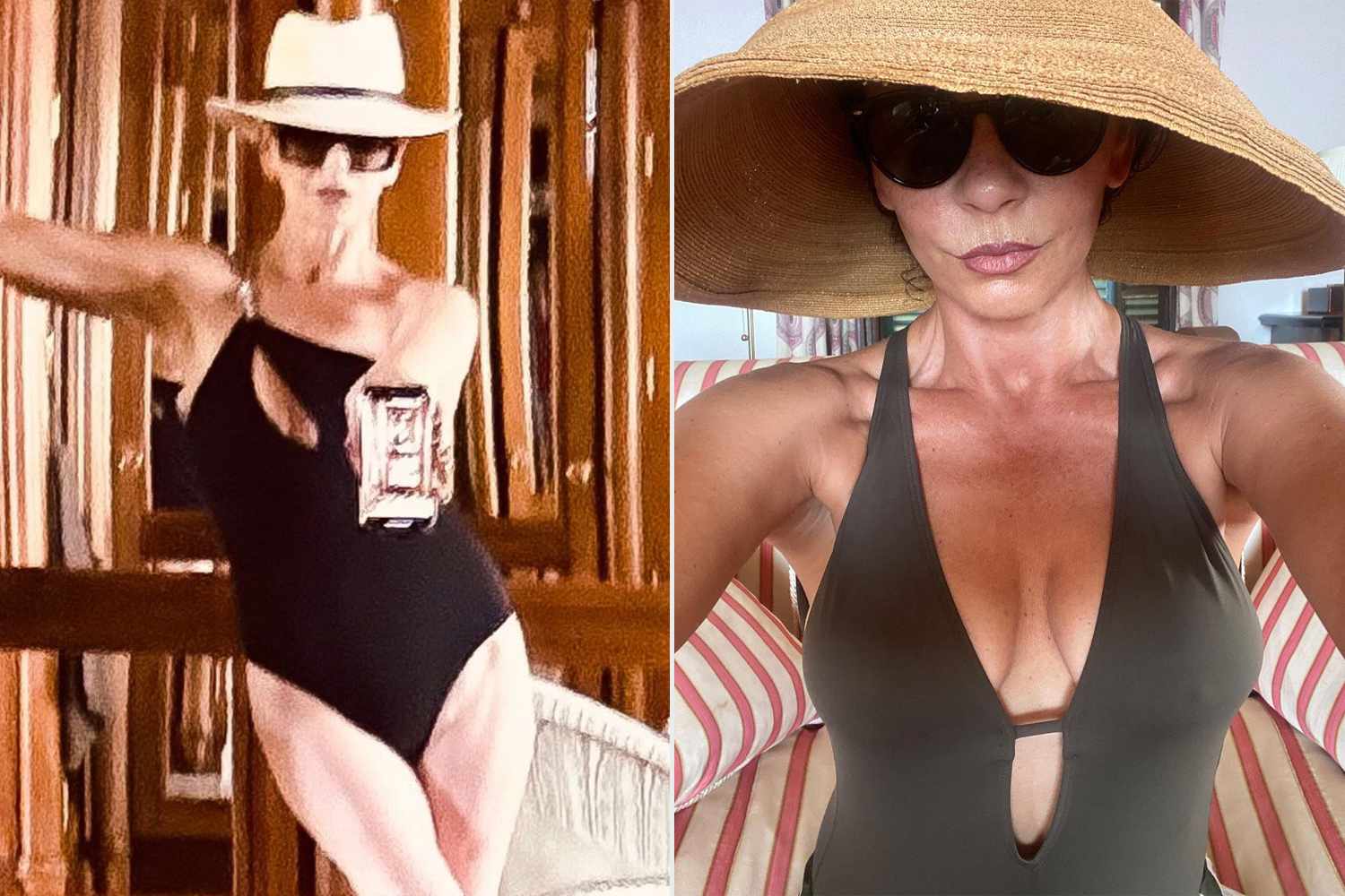 Catherine Zeta-Jones, 54, Shows Off Her Curves in a Sexy Cutout One-Piece: ‘Caught Me Posing!’