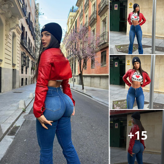 Melissa M shows off her seductive figures with dynamic street style