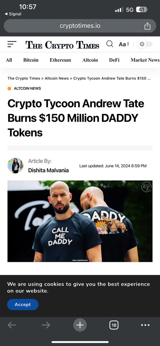 @Cobratate: I am fully committed to $Daddy coin. It will go to 1 billion. I never fail. You have been warned.