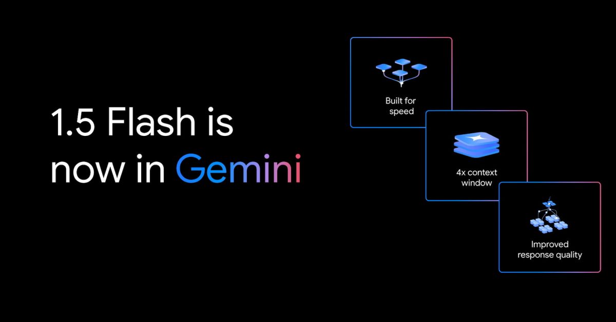 Gemini's free tier is now powered by 1.5 Flash