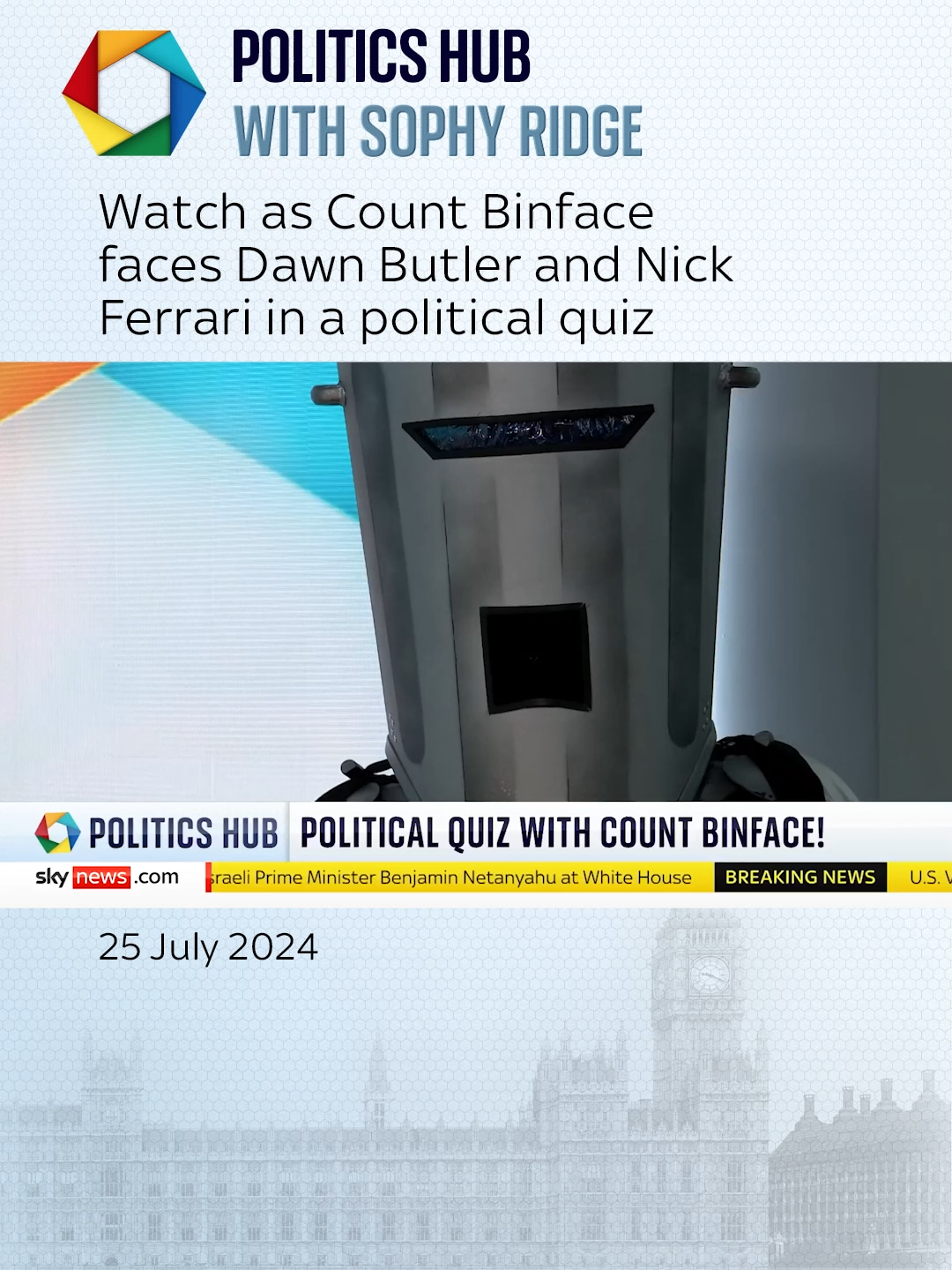 Watch as #CountBinface goes head-to-head with #DawnButler and #nickferrari in a #political #quiz.  #politicshub #sophyridge