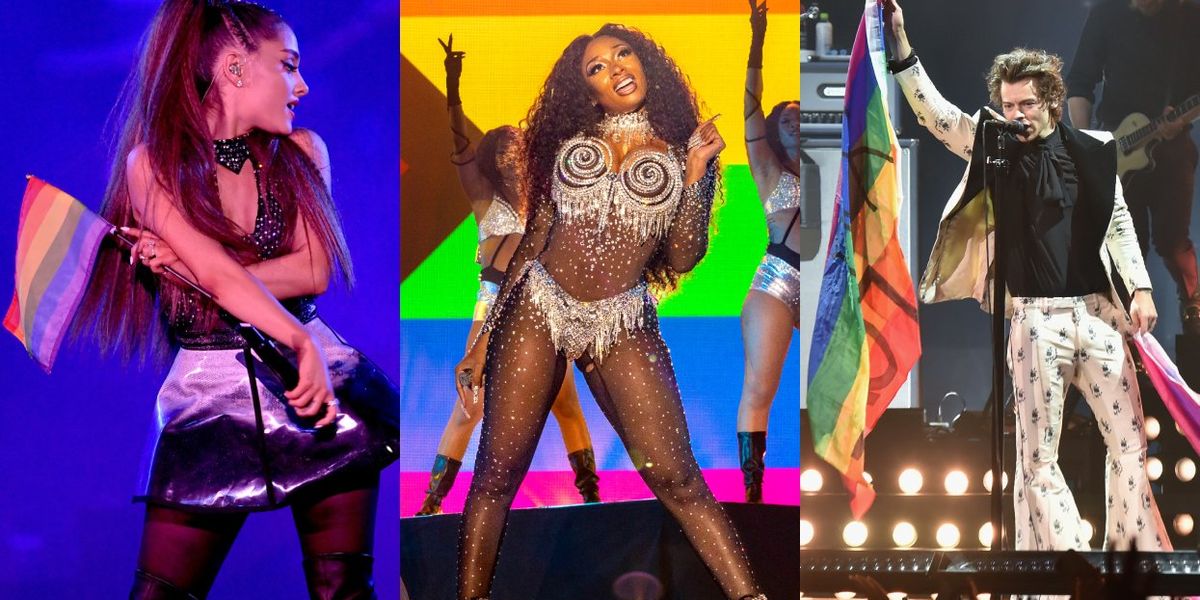 15 singers who waved Pride flags on stage